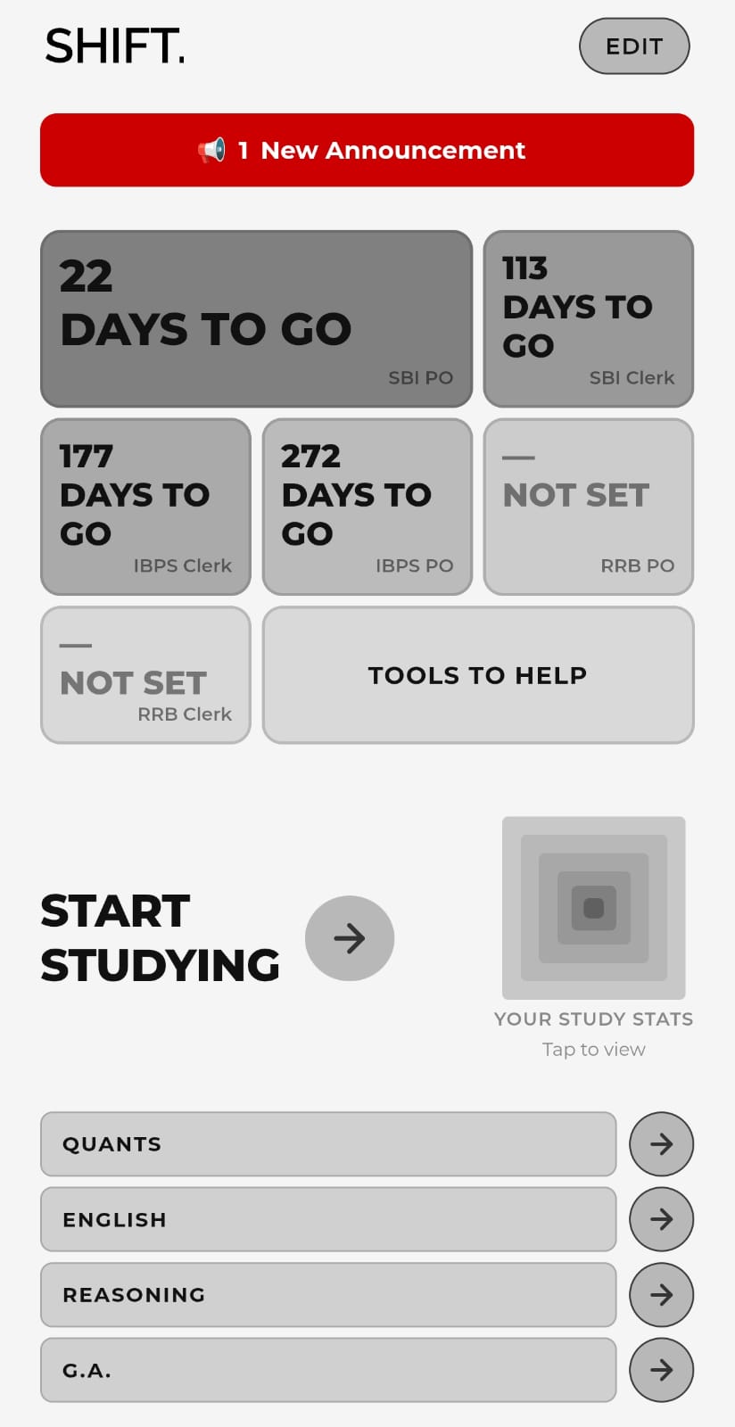 SHIFT dashboard