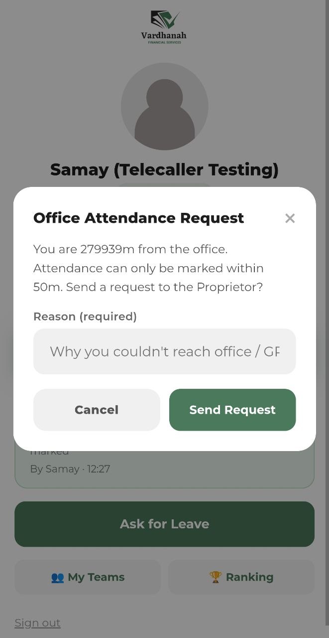 Attendance request flow